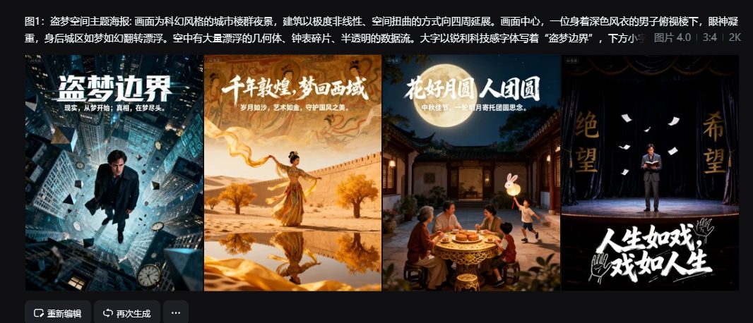 即梦4.0文生图实测：出组图+剧情图、角色一致性、人像真实度、海报生成